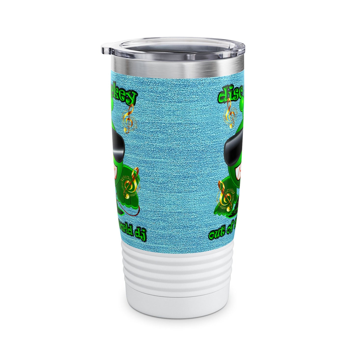 disc jockey - Ringneck Tumbler, 20oz (faded blue)