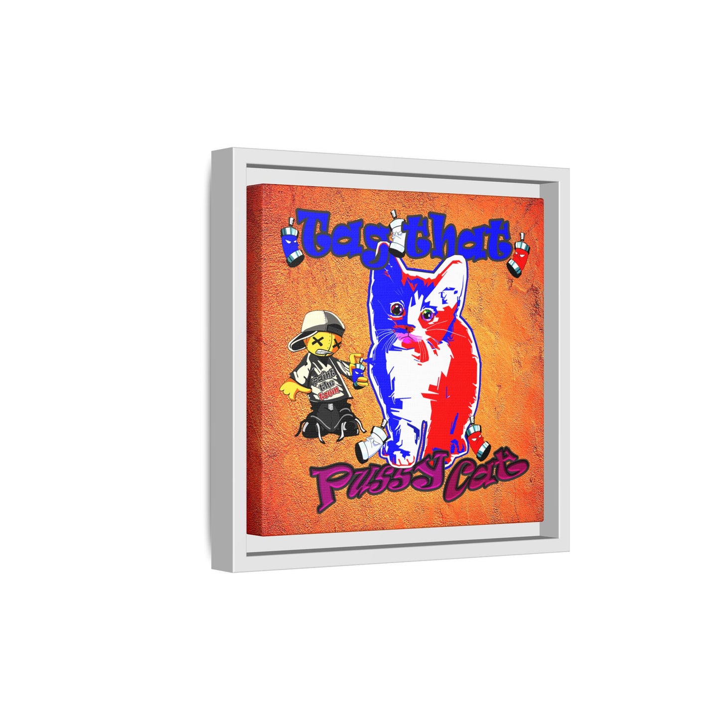 tag that - framed canvas art (burnt orange)