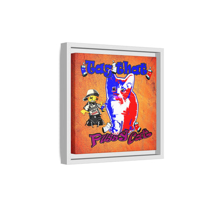 tag that - framed canvas art (burnt orange)