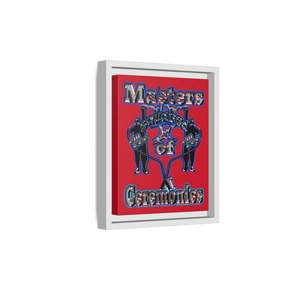 em cee squared - framed canvas art (dark red)