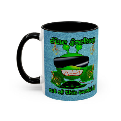 disc jockey - Accent Mug (faded dark blue)