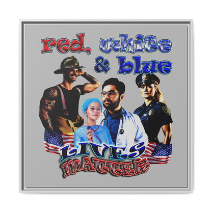 rw&b lives matter - framed canvas art (light grey)