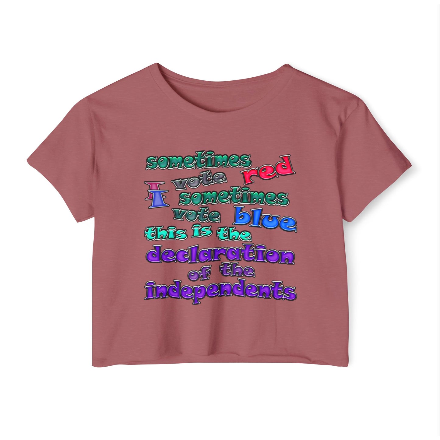 declaration of the independents - Women's Festival Crop Top