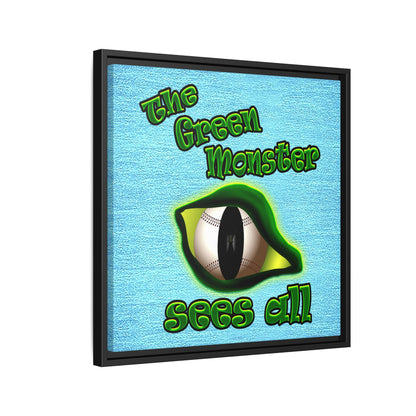 green monster - framed canvas art (faded blue)