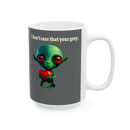 I don't care that your grey - White Mug (dark grey)