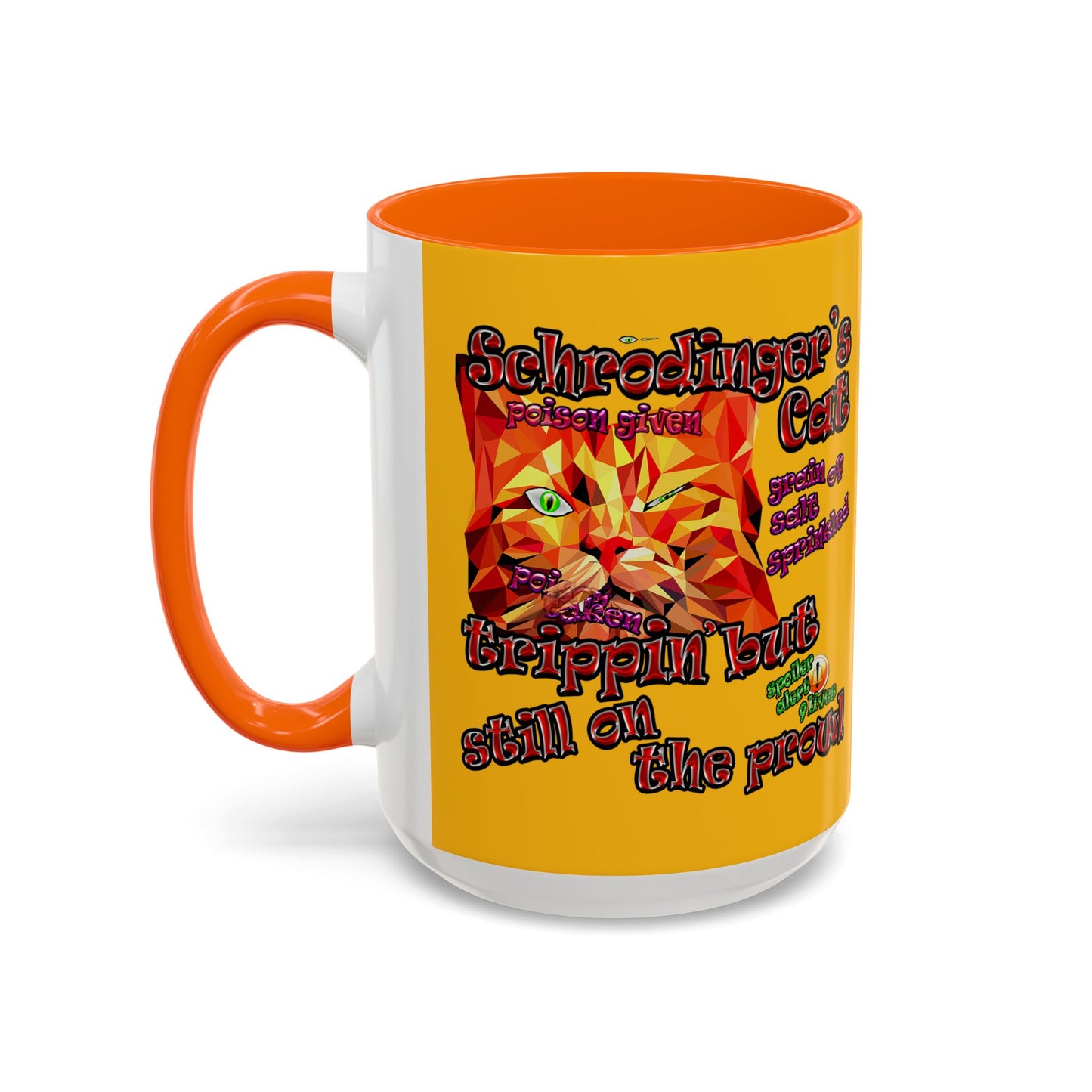 schrodinger's cat - Accent Mug (yellow)