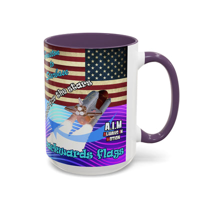 shoot for the stars - Accent Mug (purple wave)