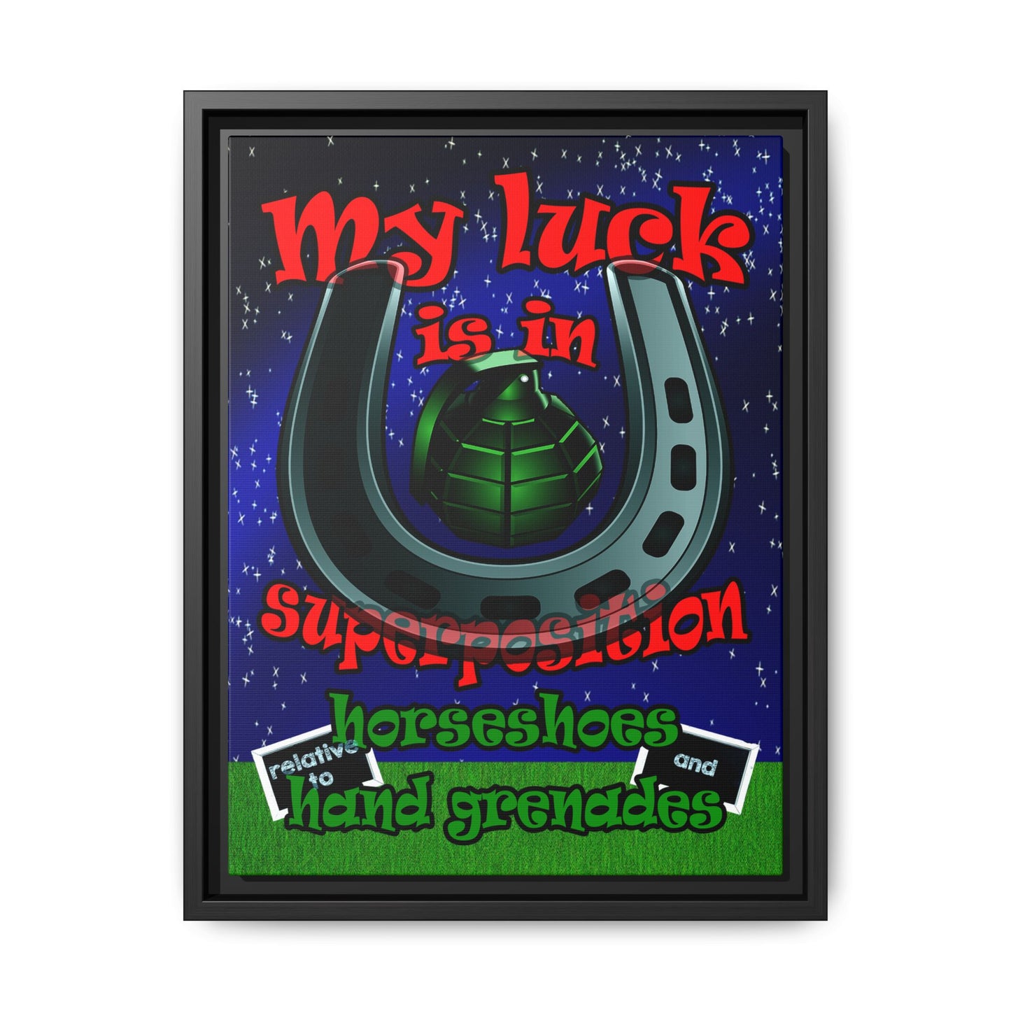 my luck - framed canvas art ('snoops' background)