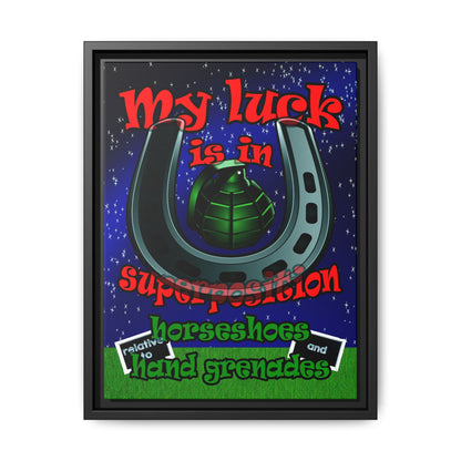 my luck - framed canvas art ('snoops' background)