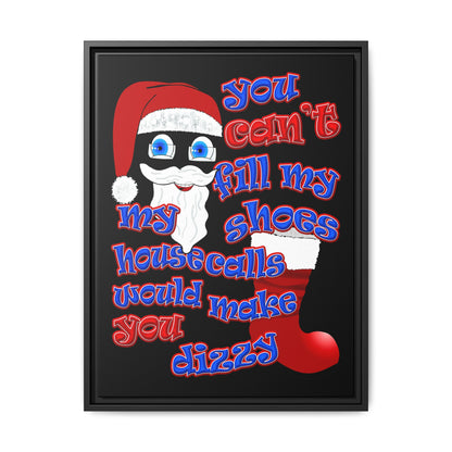 santa's shoes - framed canvas art (black)