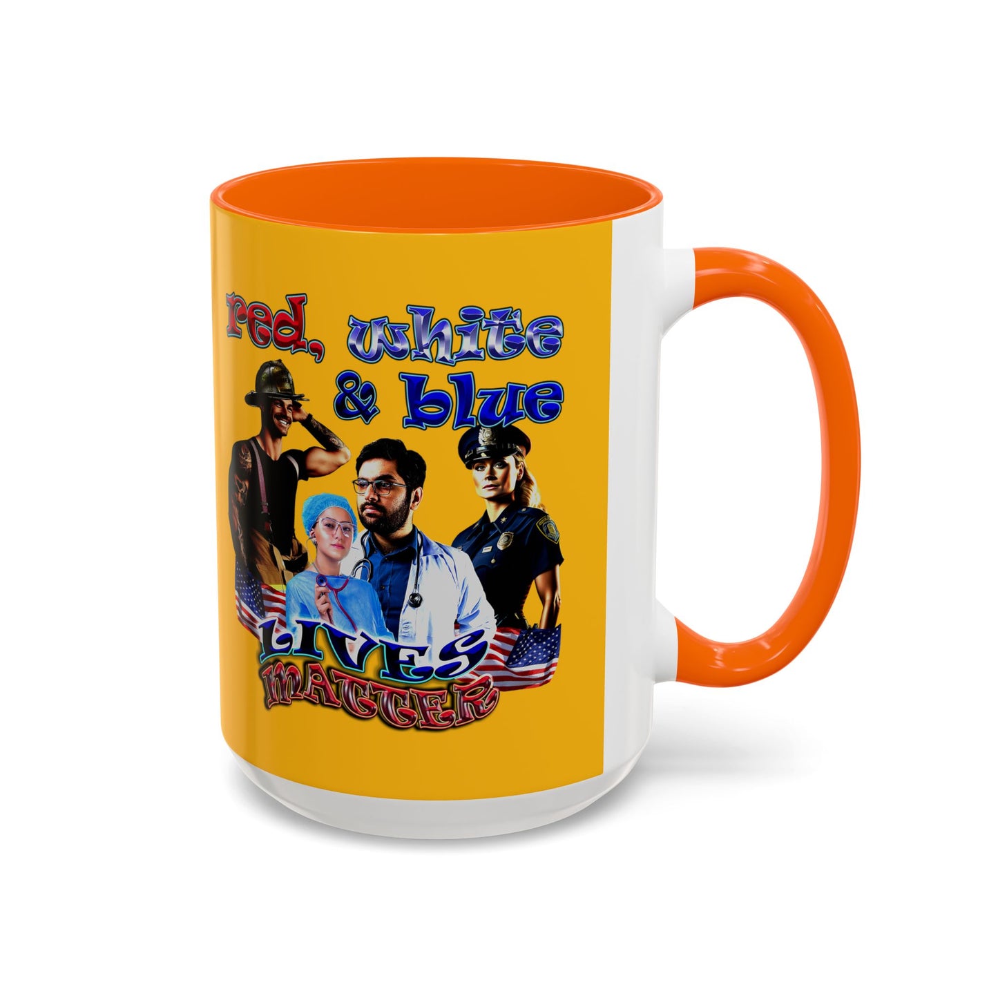 rw&b lives matter - Accent Mug (yellow)