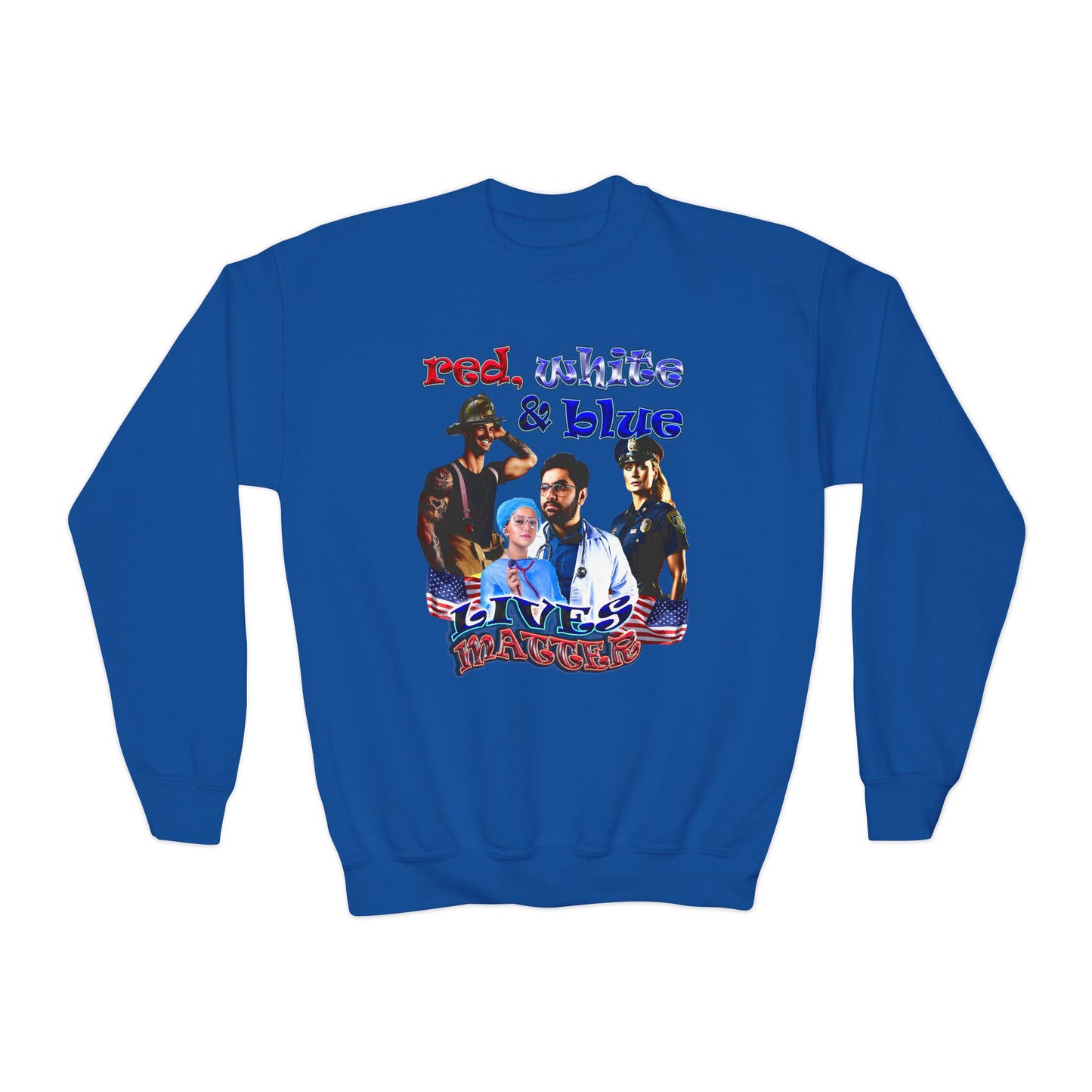 rw&b lives matter - Youth Crewneck Sweatshirt