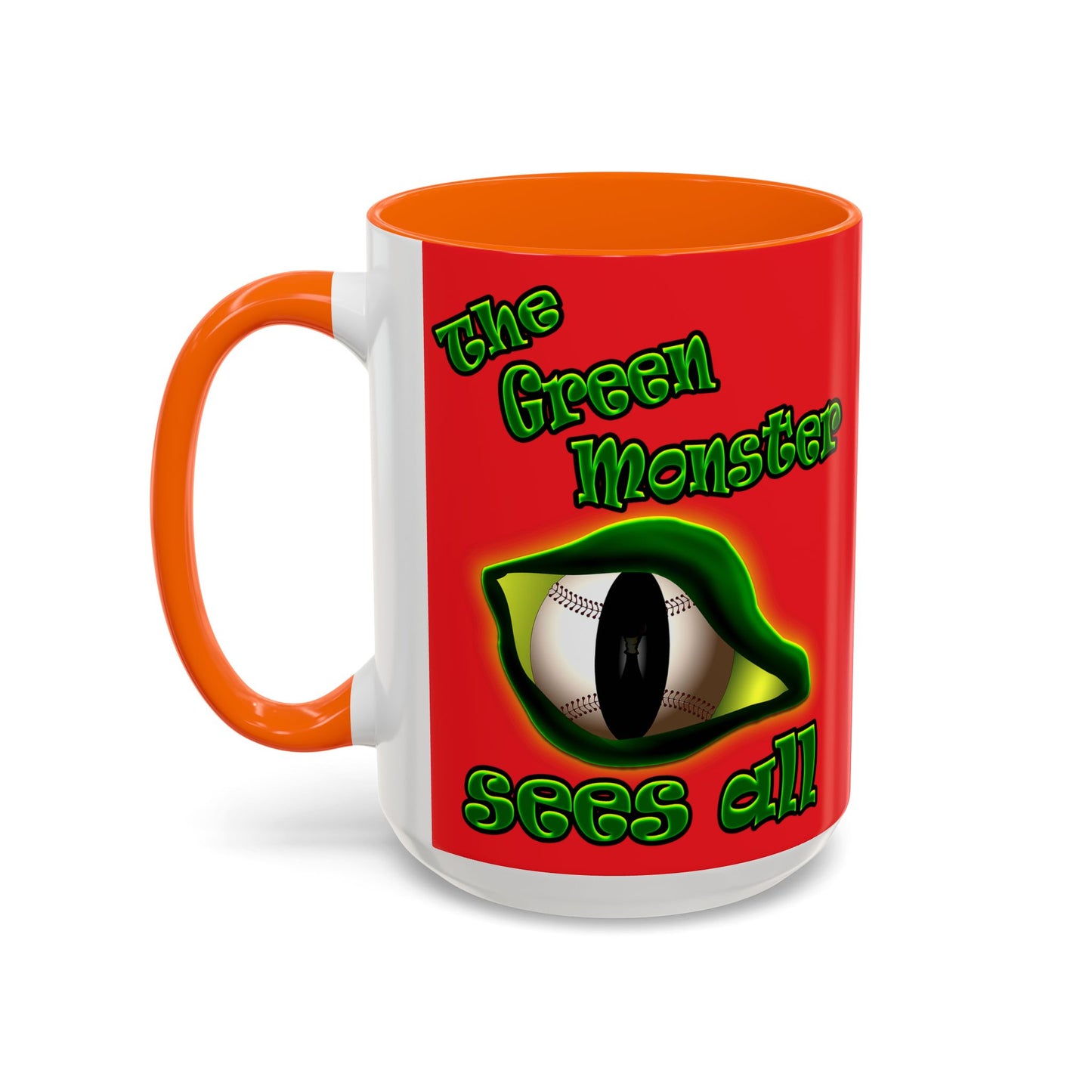green monster - Accent Mug (red)