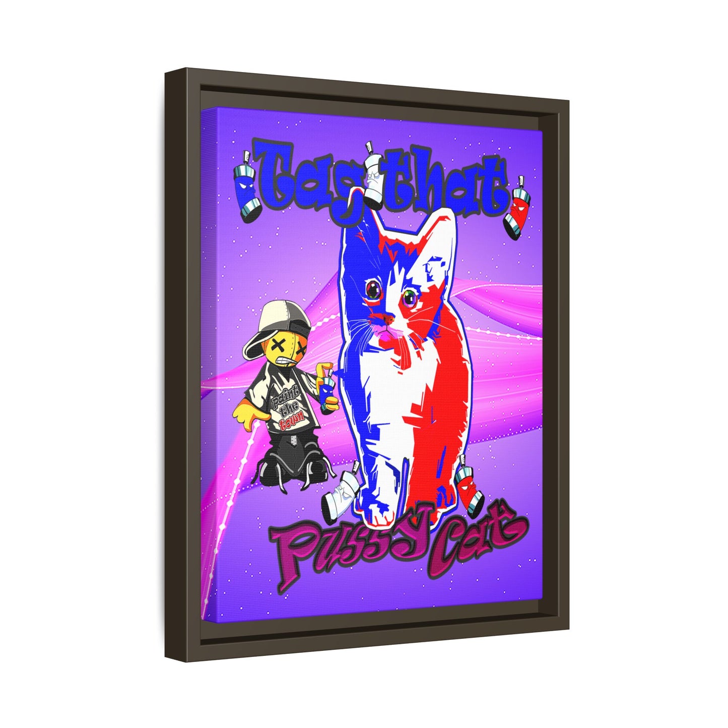 tag that - framed canvas art (purple-pink wave)