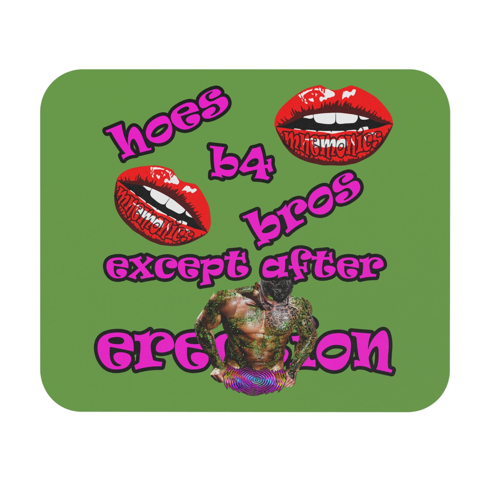 hoes b4 bros - Mouse Pad (Rectangle) (green)