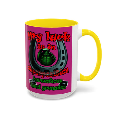 my luck - Accent Mug (pink)