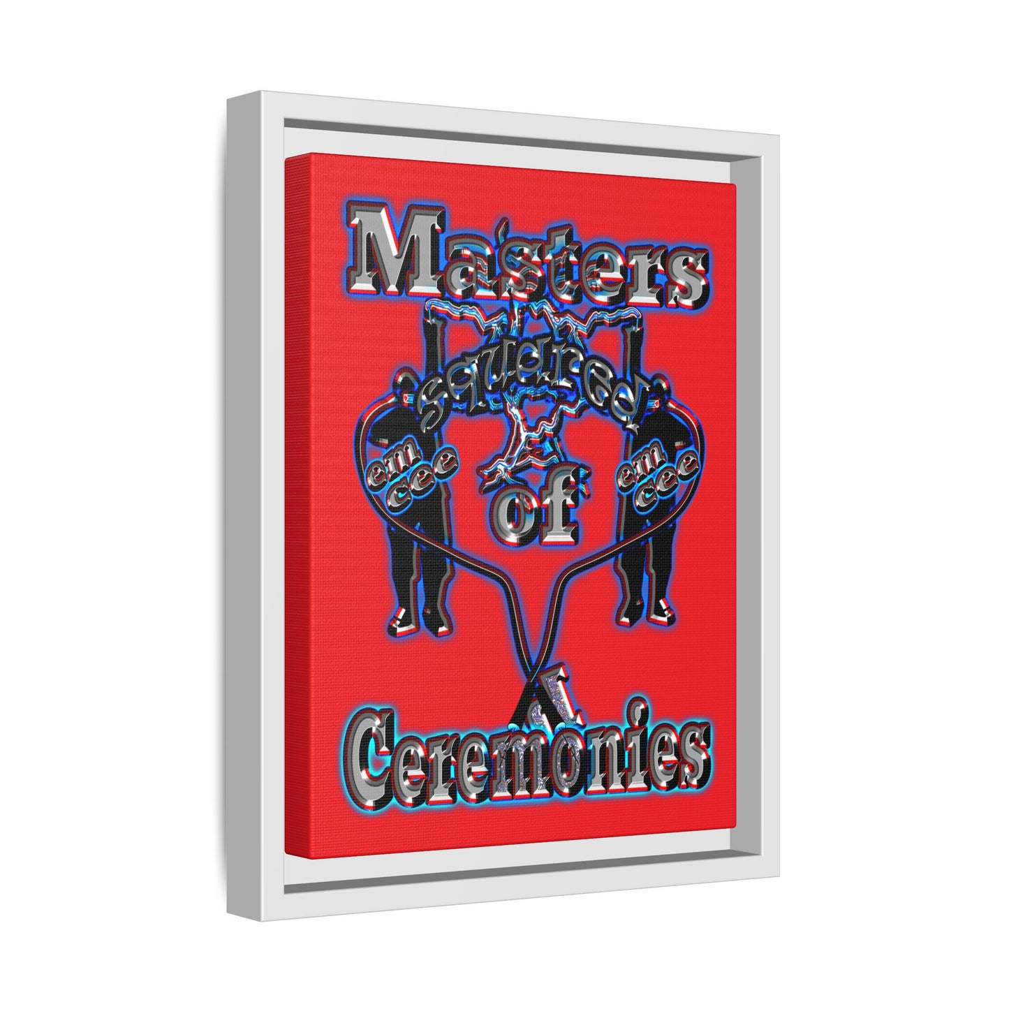 em cee squared - framed canvas art (red)