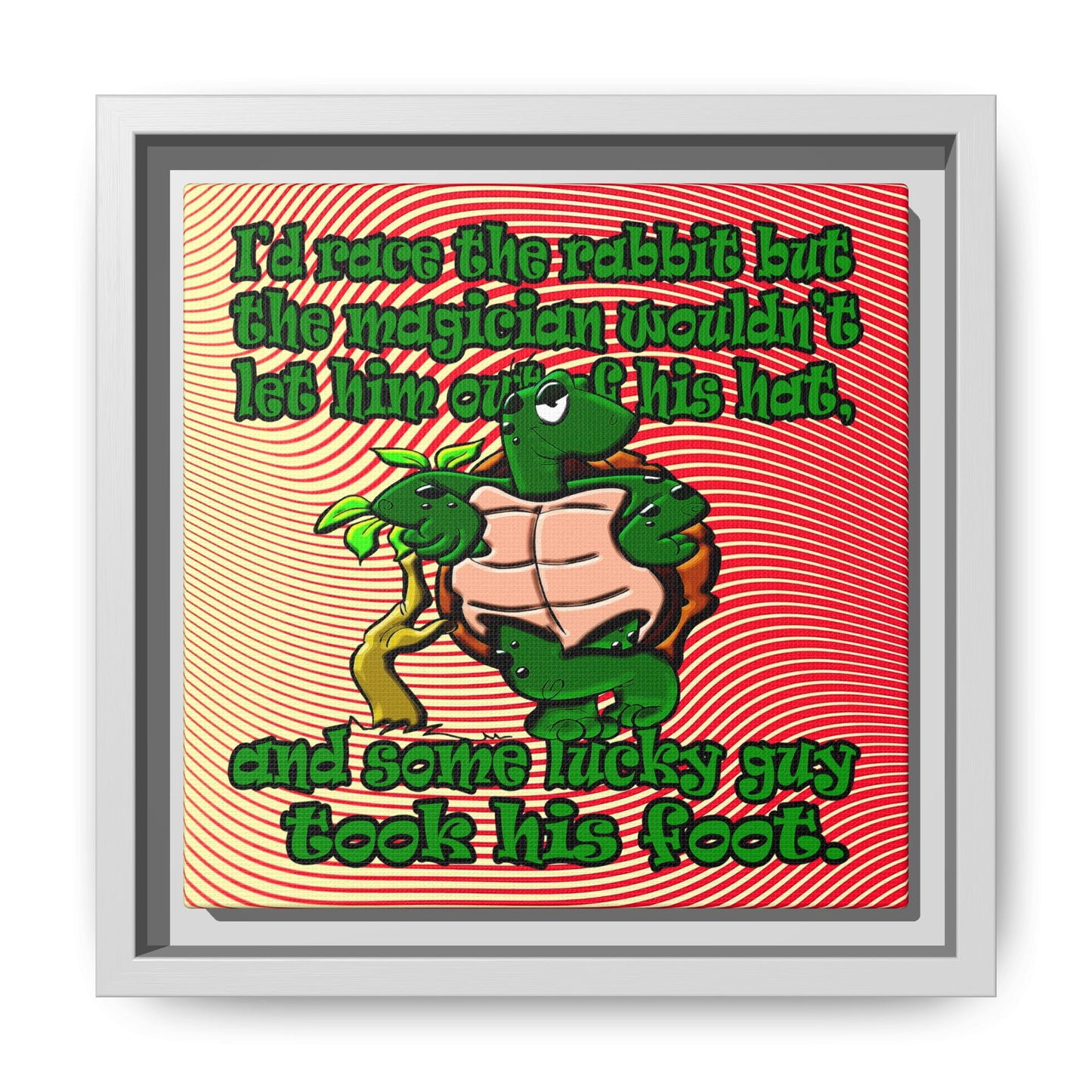 turtle race - framed canvas art (yellow-orange wave)
