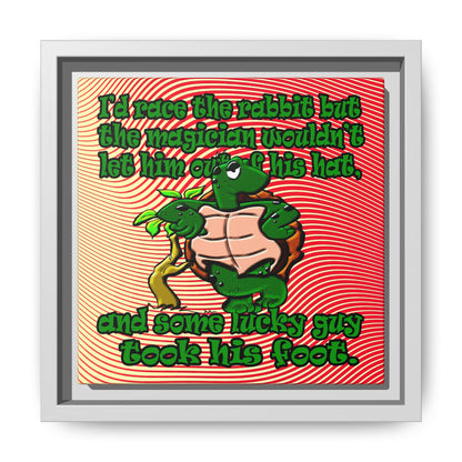 turtle race - framed canvas art (yellow-orange wave)