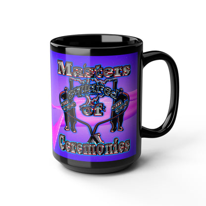 em cee squared - Black Mug (purple-pink wave)