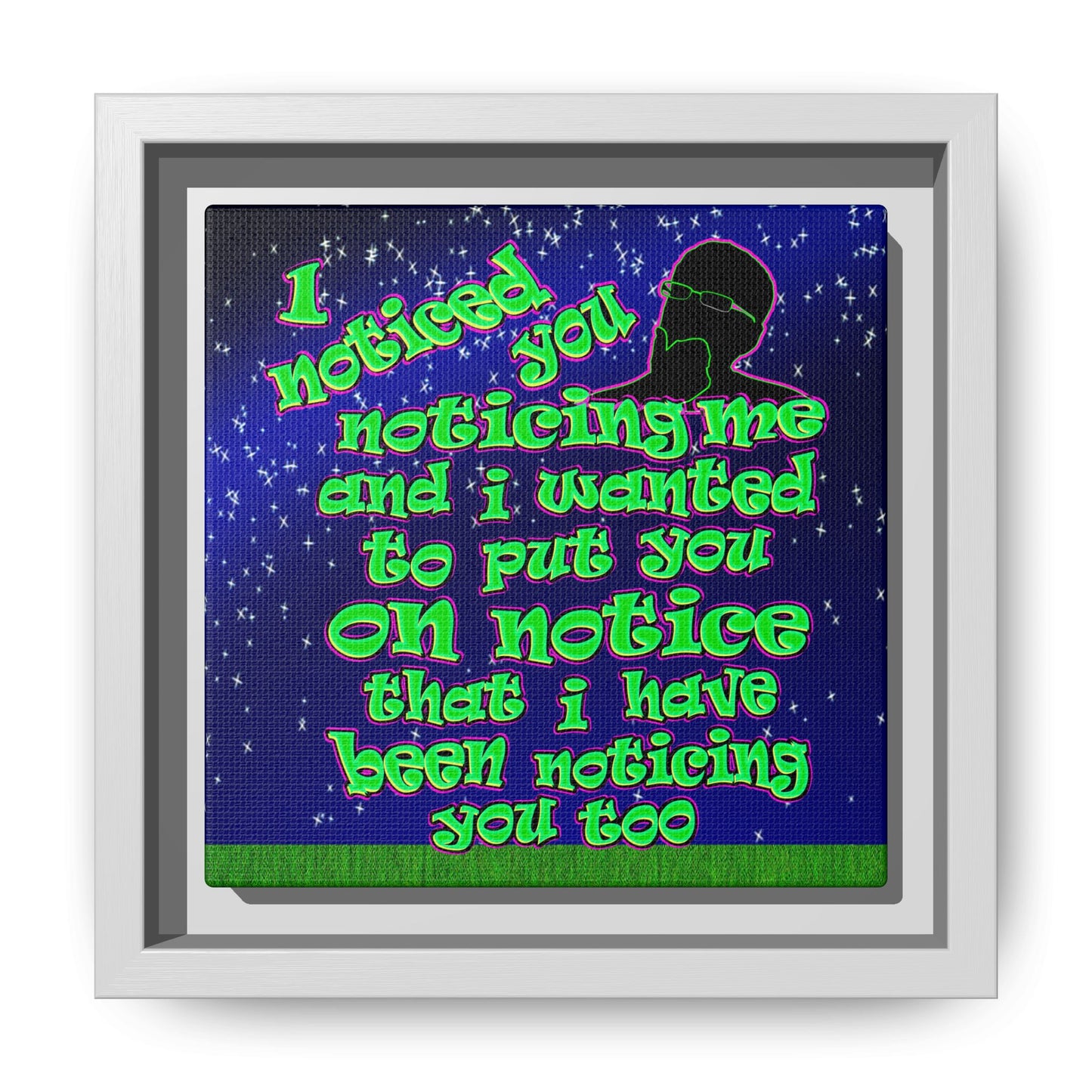noticed you noticing - framed canvas art ('snoops' background)
