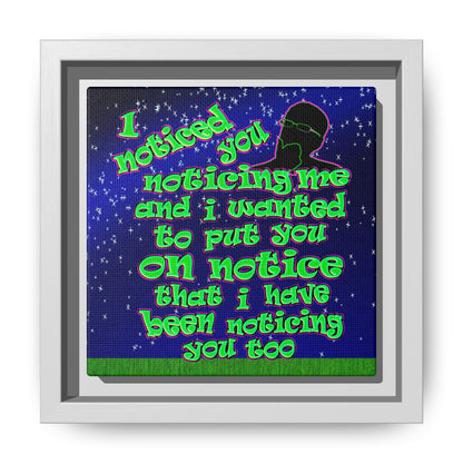 noticed you noticing - framed canvas art ('snoops' background)