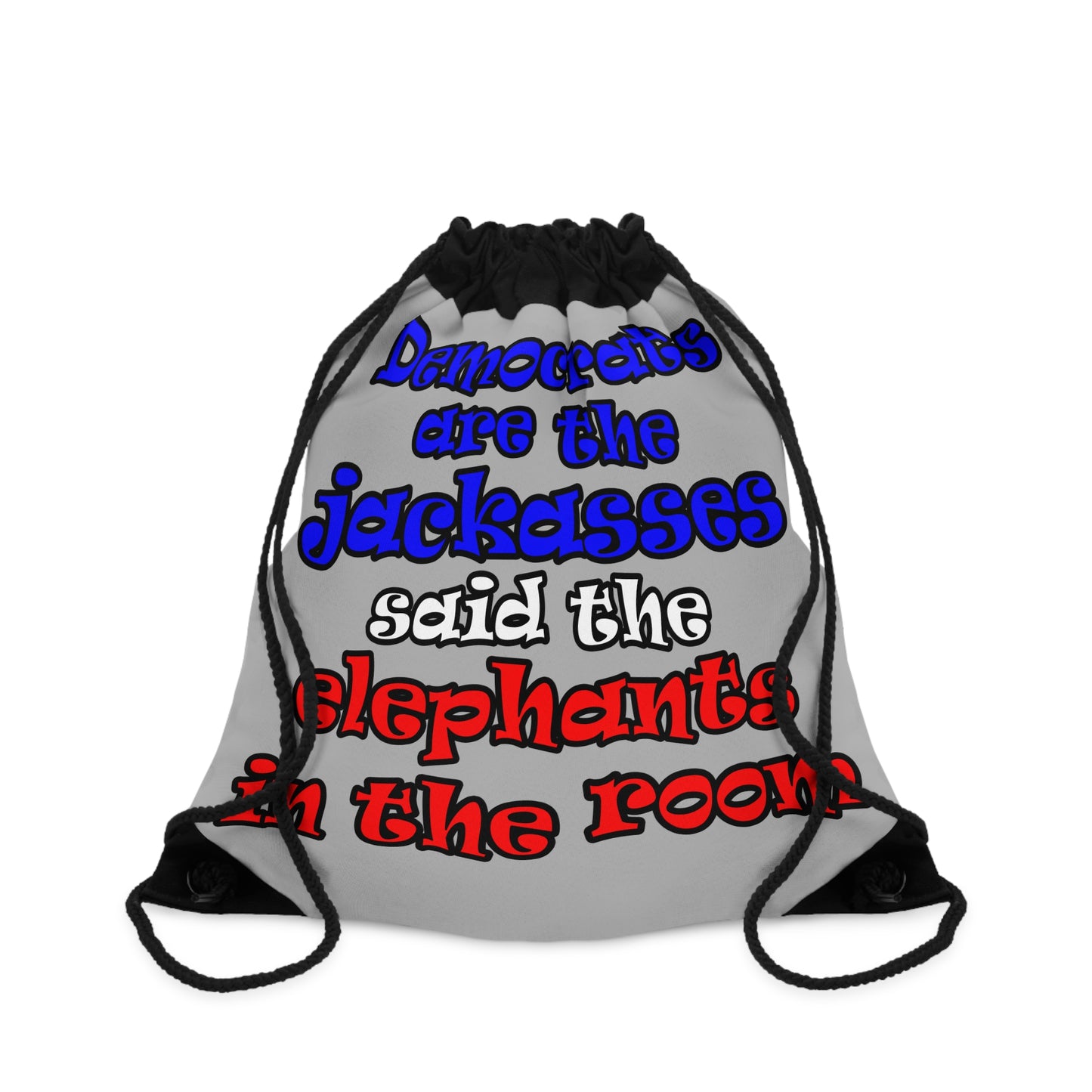 donkeys and elephants - Drawstring Bag (light grey)