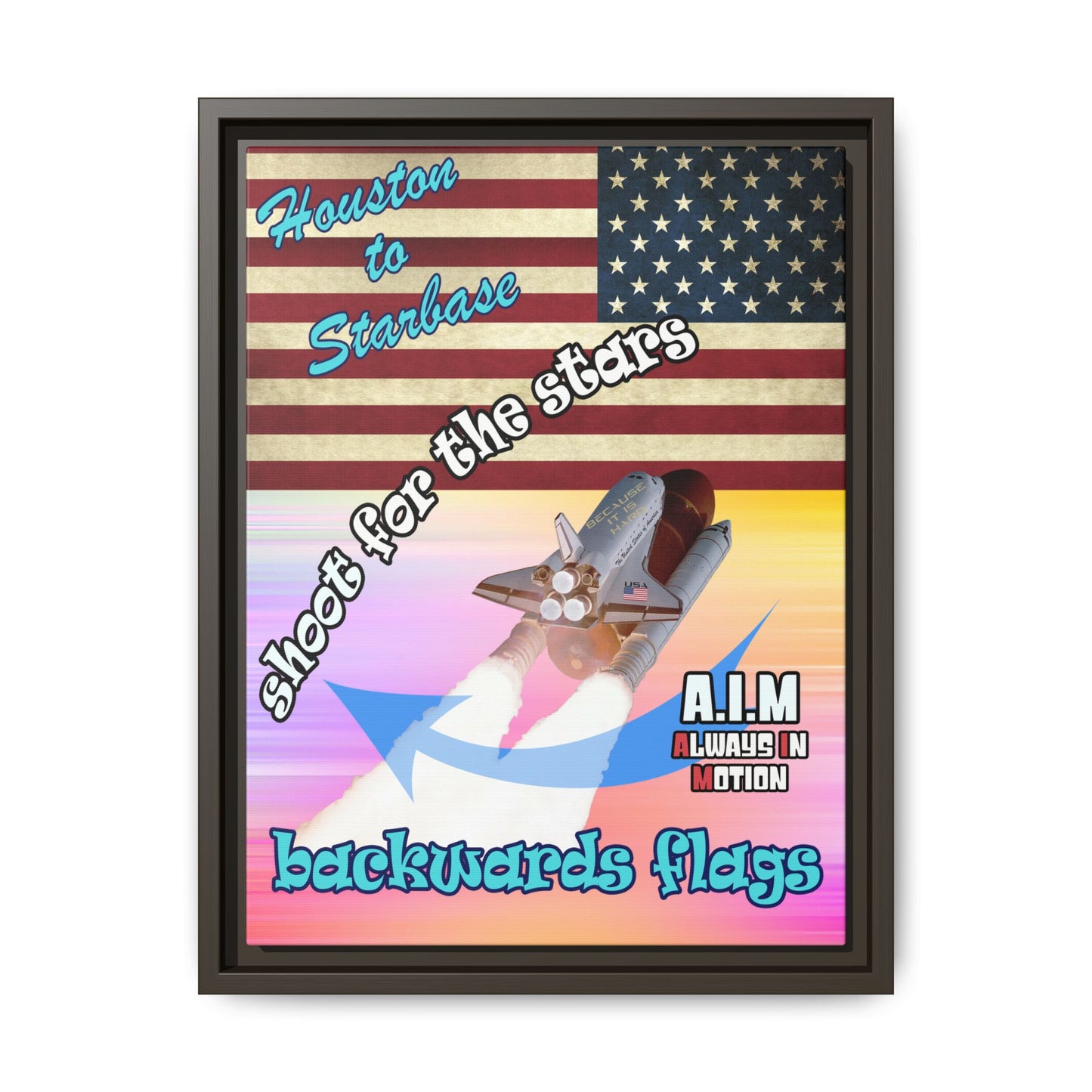 shoot for the stars - framed canvas art (color blur)