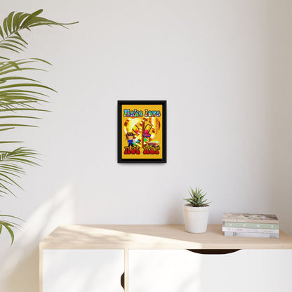 love peace - framed canvas art (yellow)