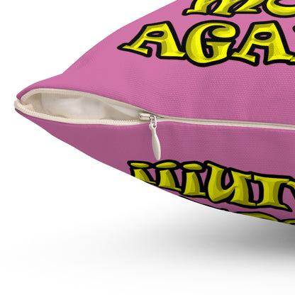 shoot the moon again - Spun Polyester Square Pillow - (light pink)