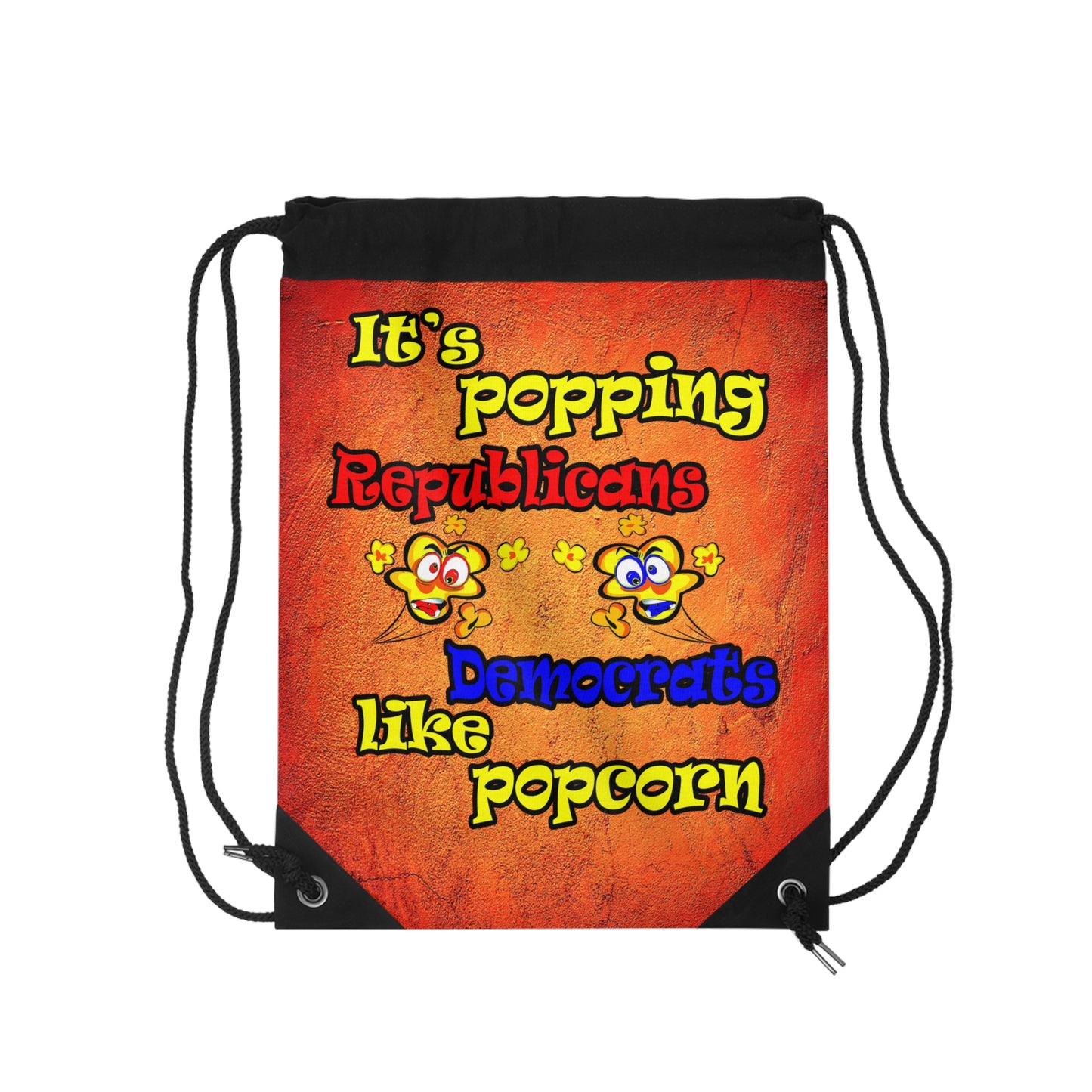popping like popcorn - Drawstring Bag (burnt orange)