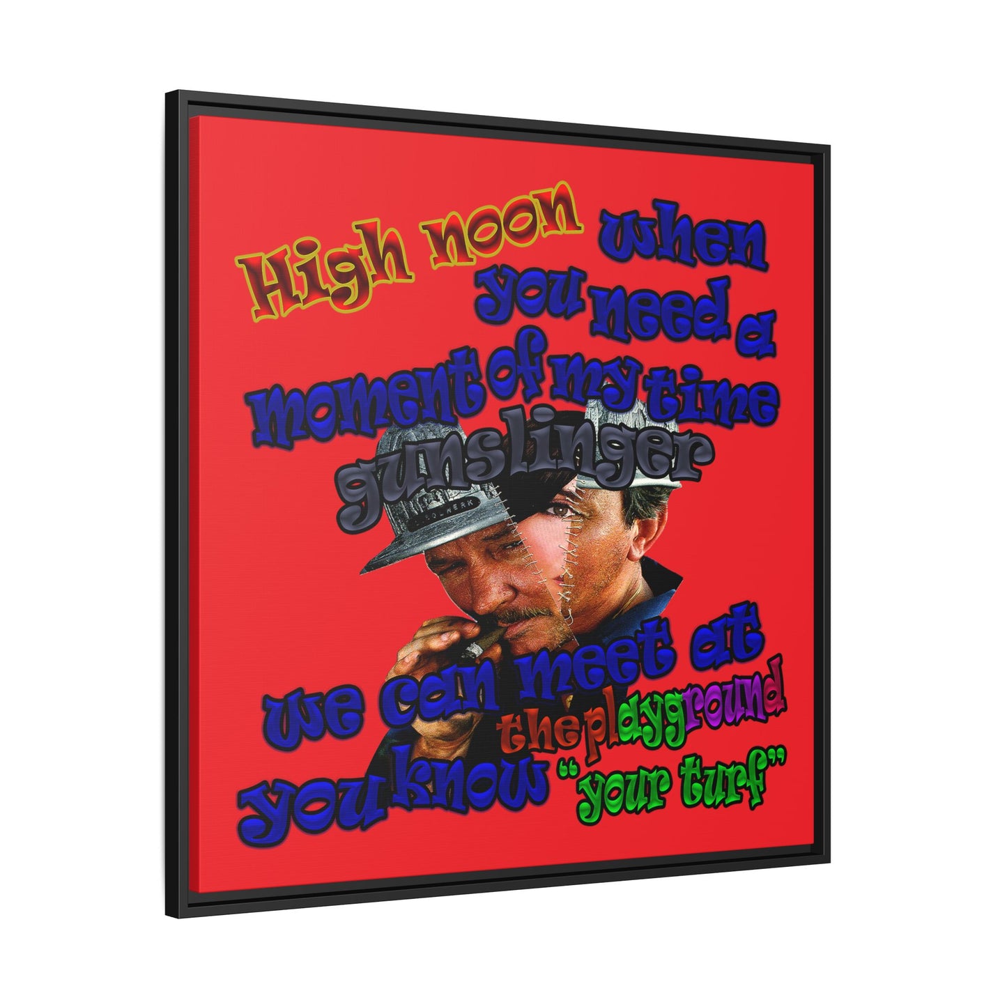 high noon - framed canvas art (red)