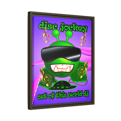 disc jockey - framed canvas art (purple-pink wave)