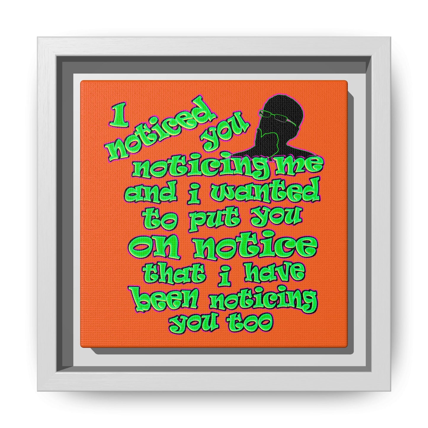 noticed you noticing - framed canvas art (orange)