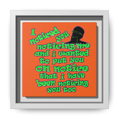 noticed you noticing - framed canvas art (orange)