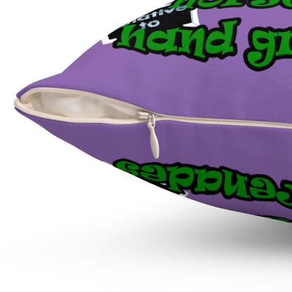 my luck - Spun Polyester Square Pillow - (light purple)