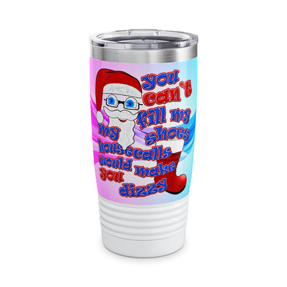 santa's shoes - Ringneck Tumbler, 20oz (light blue-pink wave)