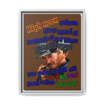 high noon - framed canvas art (brown)
