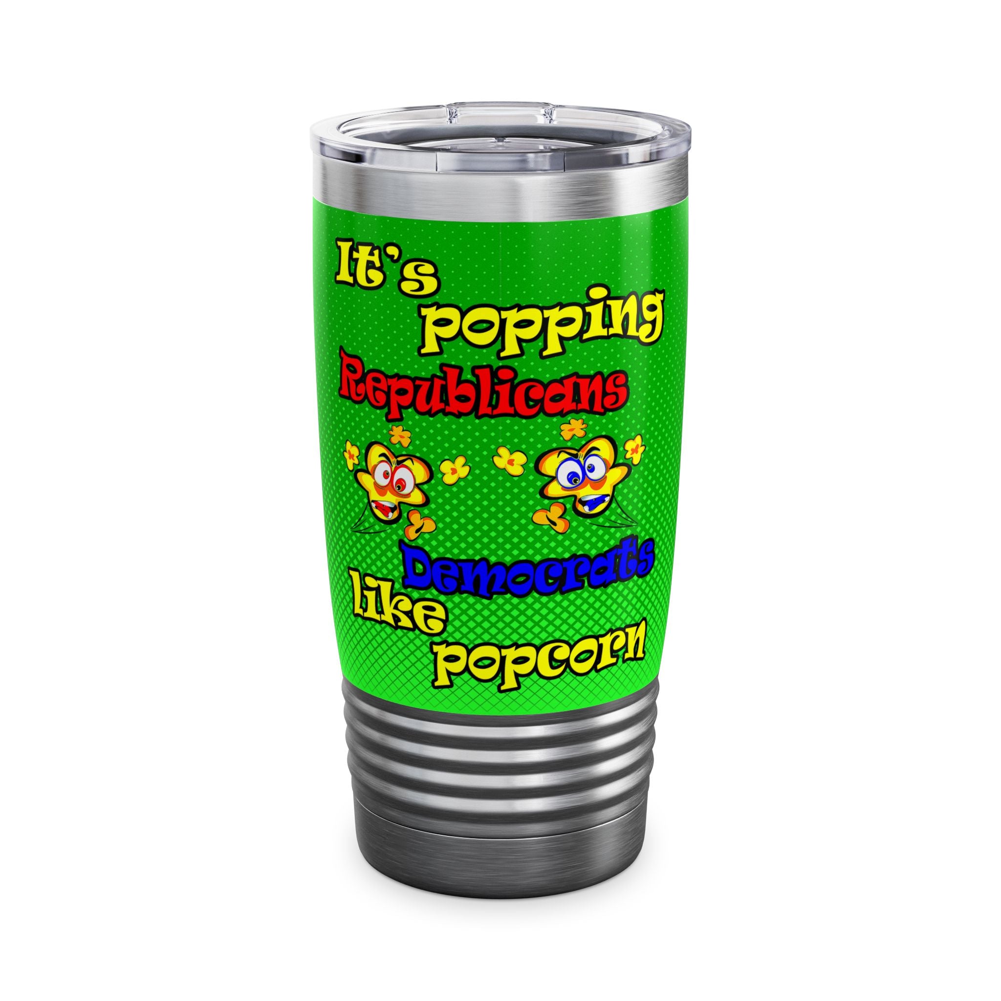 popping like popcorn - Ringneck Tumbler, 20oz (logo green)