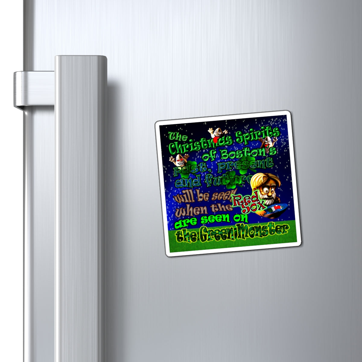 christmas spirits of boston - Magnets - ('snoops' background)