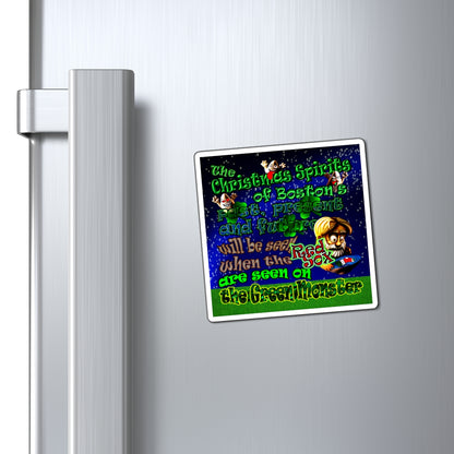 christmas spirits of boston - Magnets - ('snoops' background)
