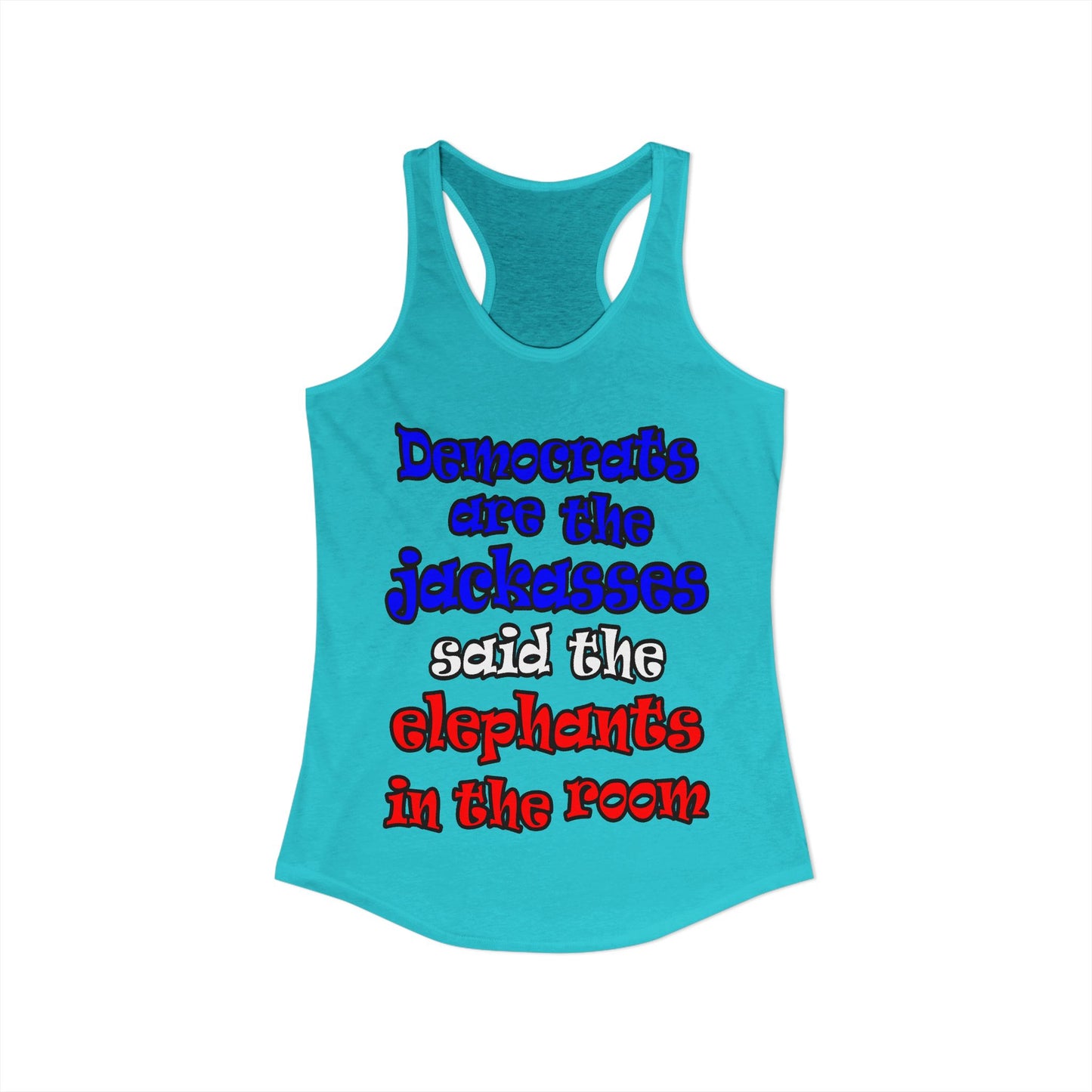donkeys and elephants - Women's Ideal Racerback Tank