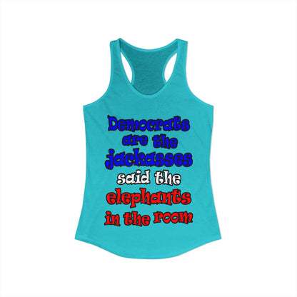 donkeys and elephants - Women's Ideal Racerback Tank