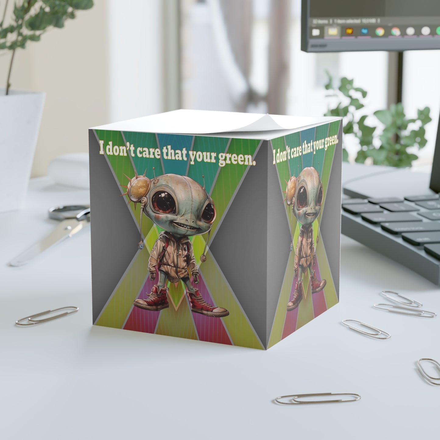 I don't care that your green - note cube (rainbow split)