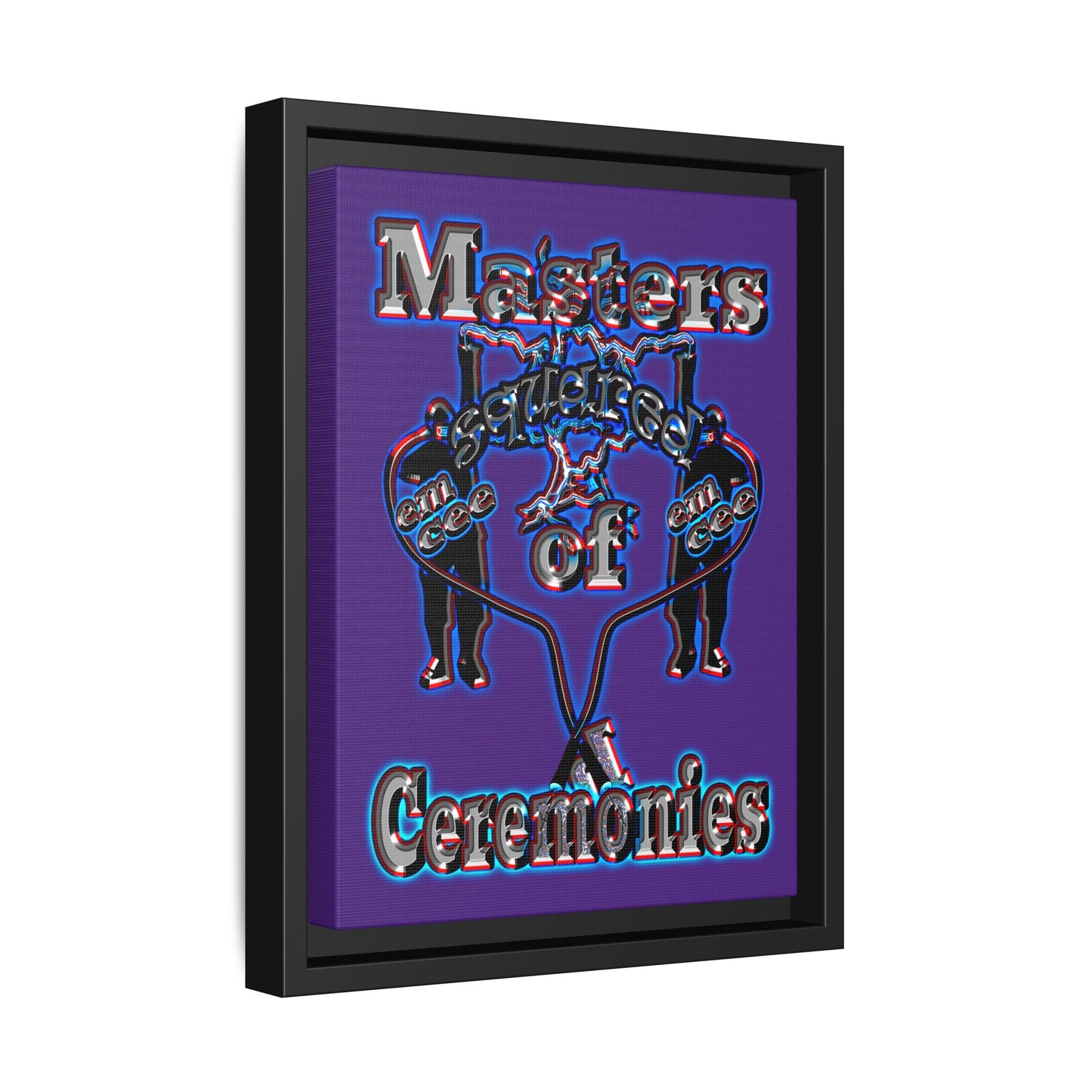 em cee squared - framed canvas art (purple)