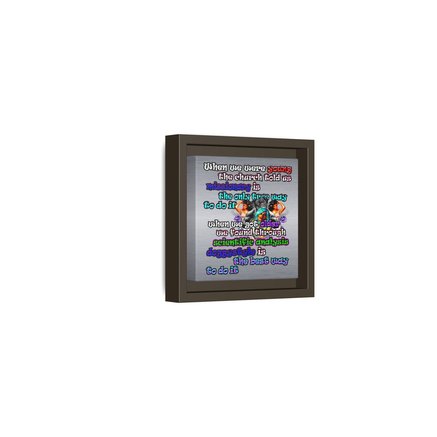 doggystyle - framed canvas art (brushed nickel)