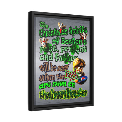 christmas spirits of boston - framed canvas art (brushed nickel)