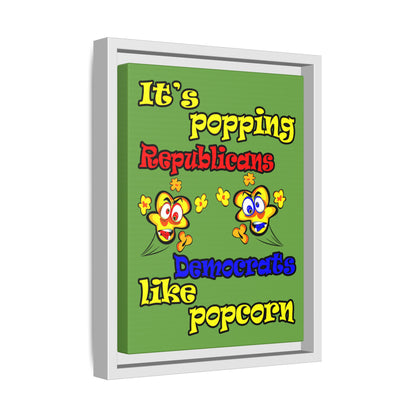 popping like popcorn - framed canvas art (green)