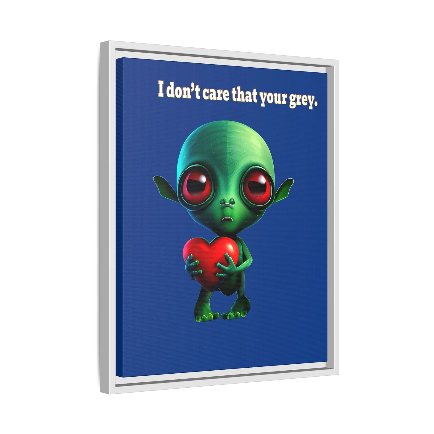 I don't care that your grey - framed canvas art (dark blue)