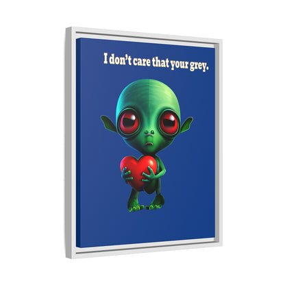 I don't care that your grey - framed canvas art (dark blue)